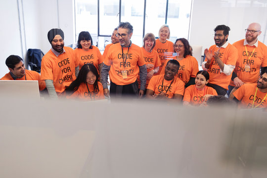 Hackers coding for charity at hackathon