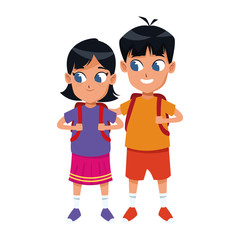 Obraz premium cartoon woman and man standing icon, colorful design