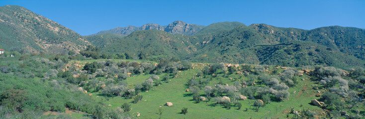 Rugged hills in Upper Ojai Valley, California