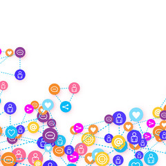 Social media marketing, Communication concept.