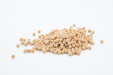 Soy bean on white background