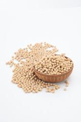 Soy bean on white background