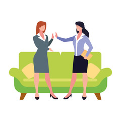 Fototapeta premium businesswomen in the living room on white background