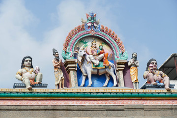 Gopuram sculptures as entrance to Kapaleshwara