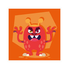 alien monster for halloween, angry monster