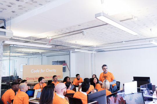 Hackers coding for charity at hackathon