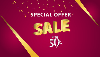 Special Offer Sale up to 50% off Vector Template Design Illustration