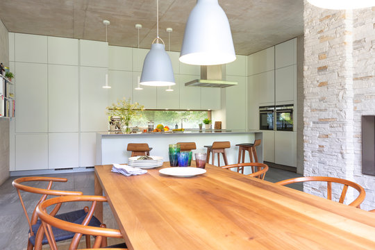 Modern Open Plan Kitchen And Dining Room