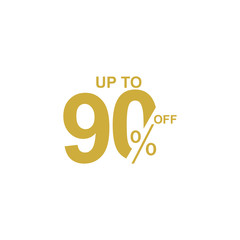 Discount Label up to 90% off Vector Template Design Illustration