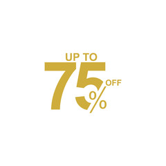 Discount Label up to 75% off Vector Template Design Illustration