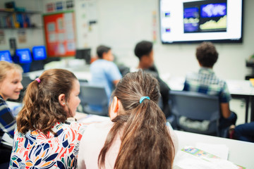 Junior high school students in classroom