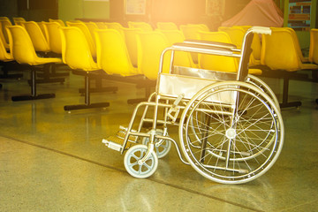 Fototapeta na wymiar Wheelchairs for patients admitted to the hospital.