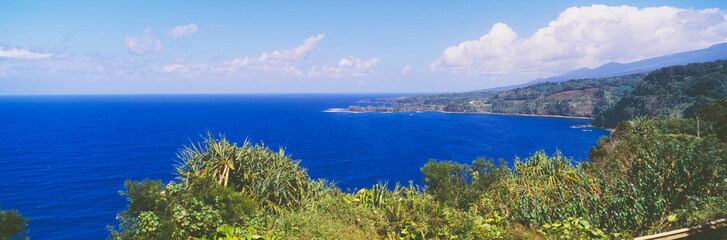 Fototapeta na wymiar Ocean view from the road to Hana, Maui, Hawaii
