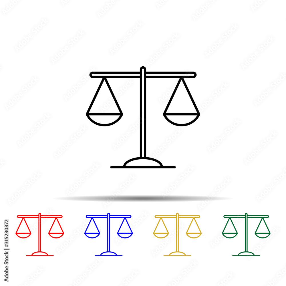 Poster balance multi color style icon. simple thin line, outline vector of web icons for ui and ux, website