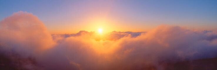 Sunrise over Haleakala volcano summit, Maui, Hawaii