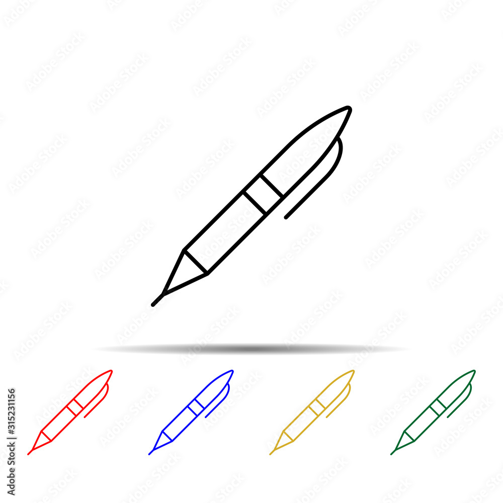 Poster pen multi color style icon. simple thin line, outline vector of web icons for ui and ux, website or 