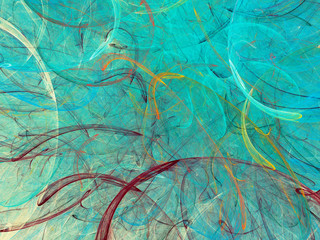 blue abstract fractal background 3d rendering illustration