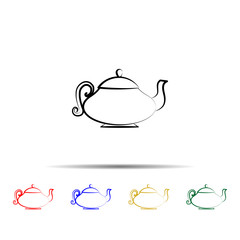 Teapot multi color style icon. Simple thin line, outline vector of tea icons for ui and ux, website or mobile application