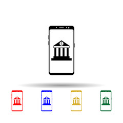 Smartphone online banking multi color style icon. Simple glyph, flat vector of mobile concept icons for ui and ux, website or mobile application