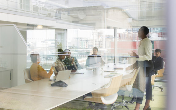 Business people talking in conference room meeting