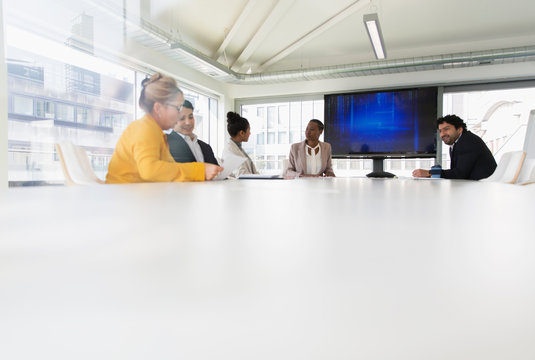 Business people talking in conference room meeting