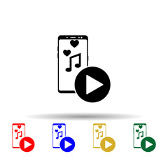 Smartphone multimedia application multi color style icon. Simple glyph, flat vector of mobile concept icons for ui and ux, website or mobile application