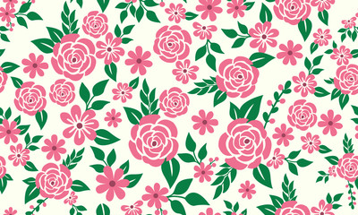 Fototapeta na wymiar Elegant pink flower for valentine, with beautiful pink floral pattern decor.