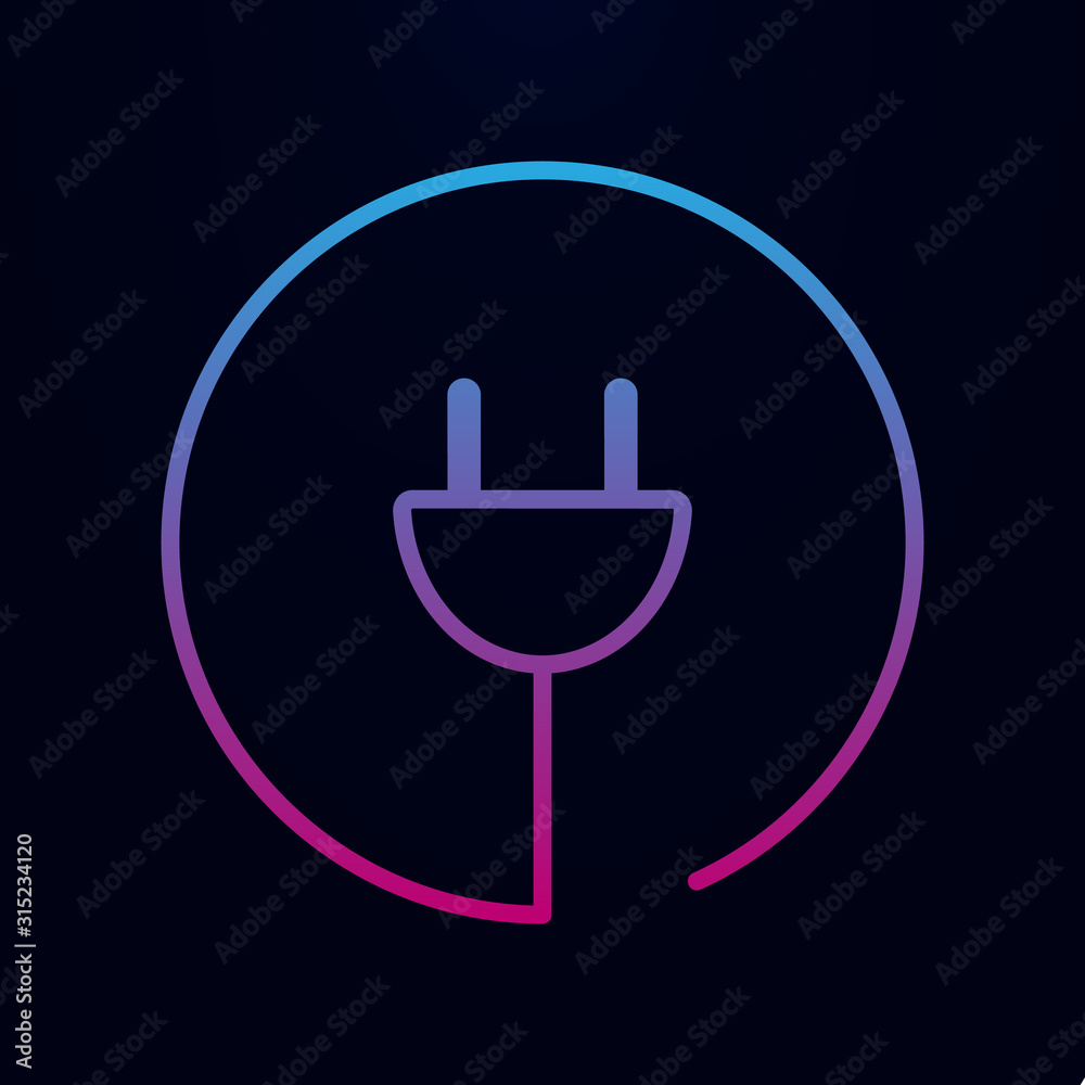 Poster plug in round nolan icon. simple thin line, outline vector of web icons for ui and ux, website or mo