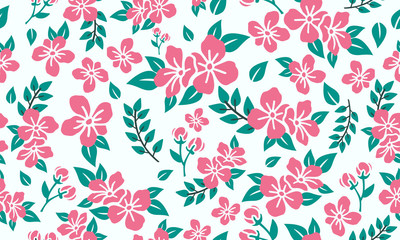 Beauty of pink rose flower pattern background for valentine, with leaf and flower concept.