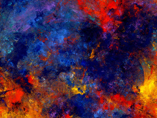 Naklejka na ściany i meble blue abstract fractal background 3d rendering illustration