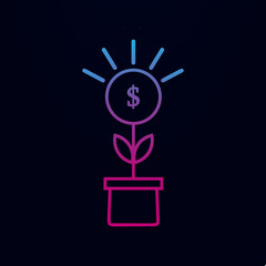 Money plant nolan icon. Simple thin line, outline vector of web icons for ui and ux, website or mobile application