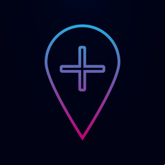 Obraz premium Add a point on the map nolan icon. Simple thin line, outline vector of web icons for ui and ux, website or mobile application