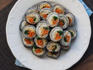 한국의 음식 야채김밥 