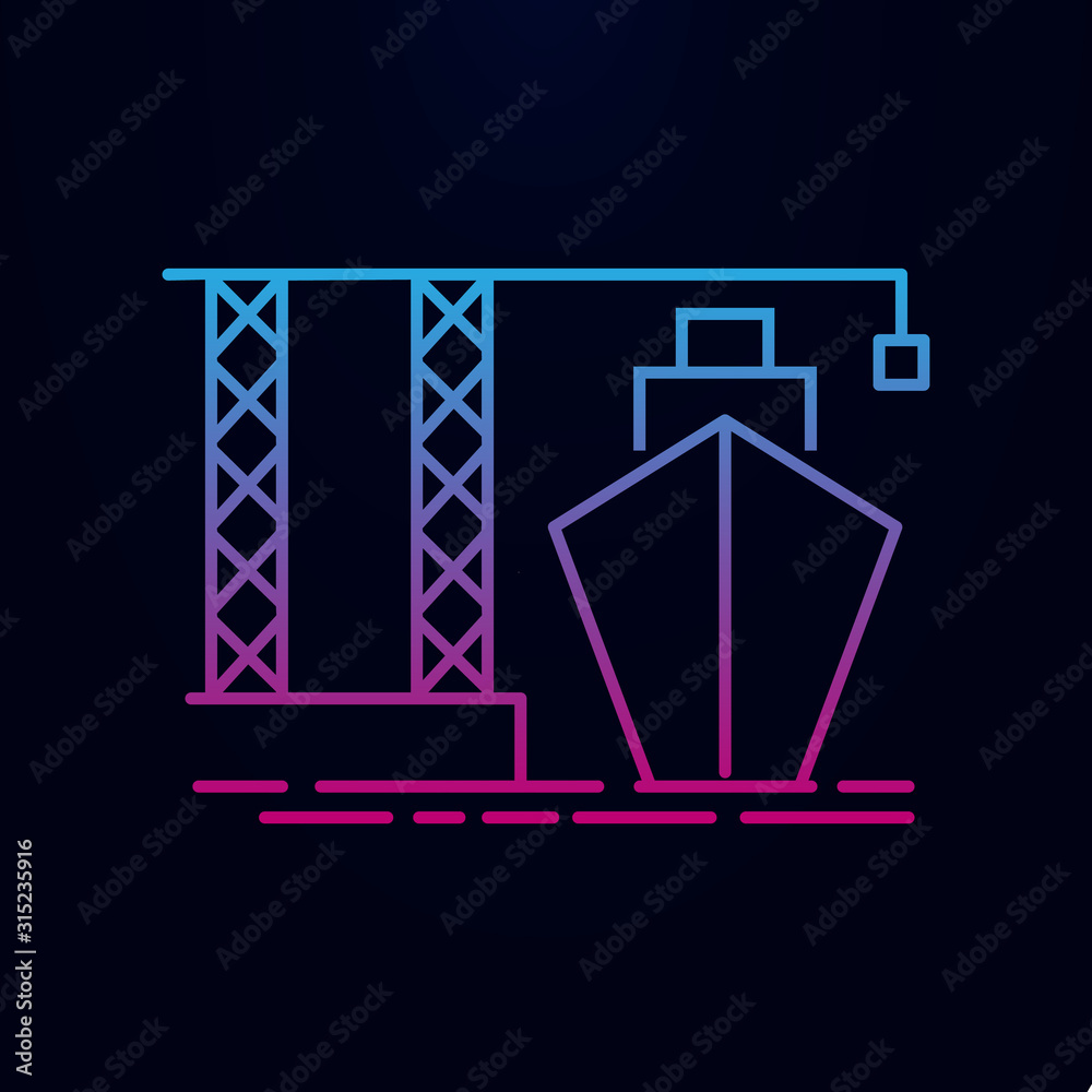 Poster ship loading nolan icon. simple thin line, outline vector of web icons for ui and ux, website or mob