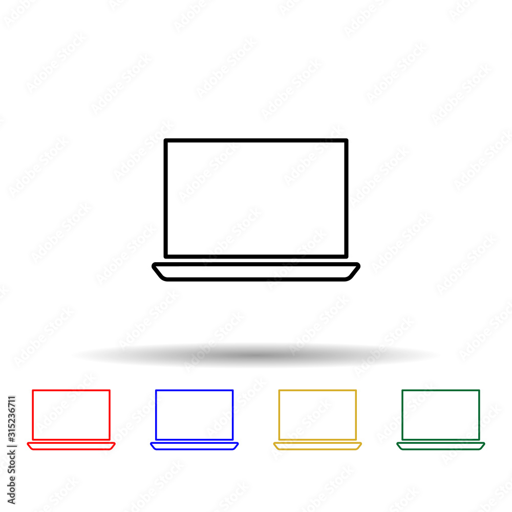 Poster a laptop multi color style icon. simple thin line, outline vector of web icons for ui and ux, websit