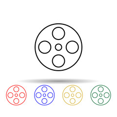 film multi color style icon. Simple thin line, outline vector of web icons for ui and ux, website or mobile application