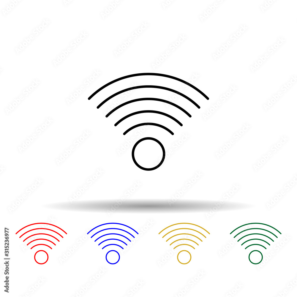Poster wifi sign multi color style icon. simple thin line, outline vector of web icons for ui and ux, websi