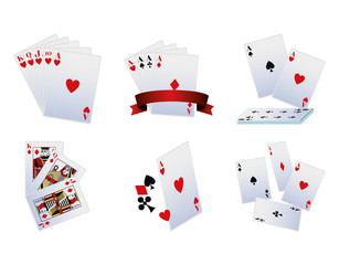 playing cards icon set, colorful design