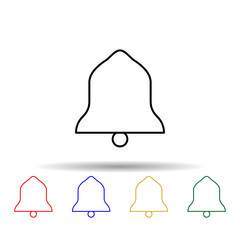 bell multi color style icon. Simple thin line, outline vector of web icons for ui and ux, website or mobile application