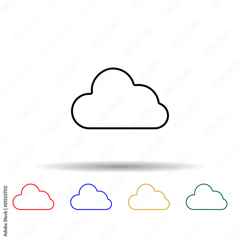 Poster cloud multi color style icon. simple thin line, outline vector of web icons for ui and ux, website o