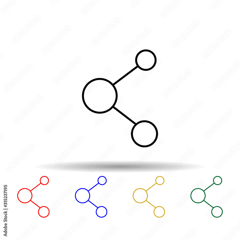 Poster circle communication multi color style icon. simple thin line, outline vector of web icons for ui an