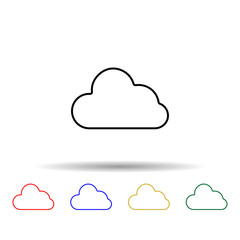 cloud multi color style icon. Simple thin line, outline vector of web icons for ui and ux, website or mobile application