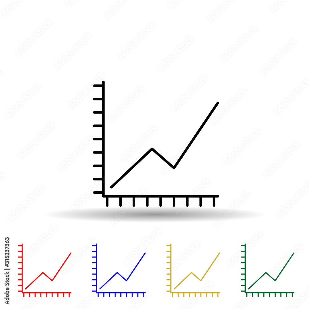 Poster growth chart multi color style icon. simple thin line, outline vector of web icons for ui and ux, we