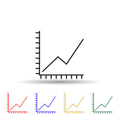 growth chart multi color style icon. Simple thin line, outline vector of web icons for ui and ux, website or mobile application