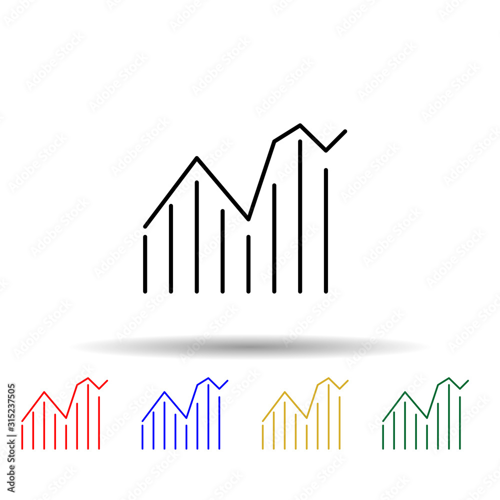 Poster diagram multi color style icon. simple thin line, outline vector of web icons for ui and ux, website
