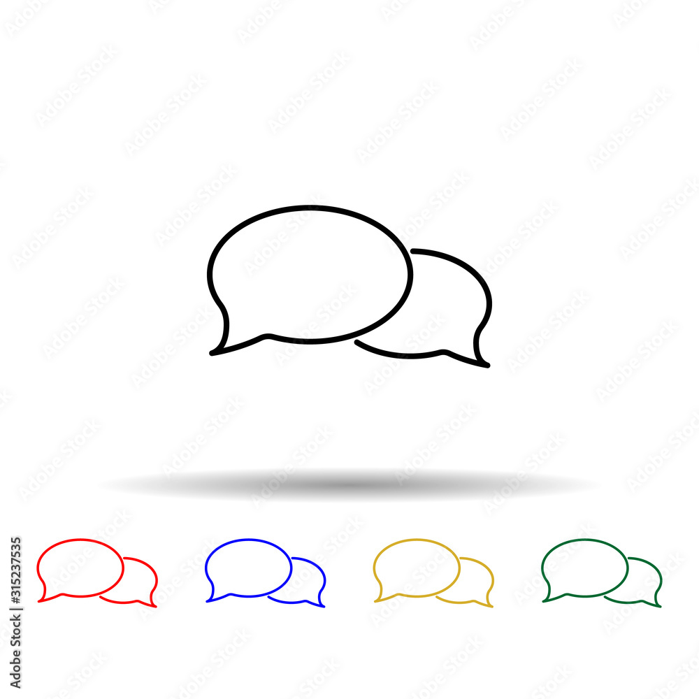Poster dialogue bubble multi color style icon. simple thin line, outline vector of web icons for ui and ux,