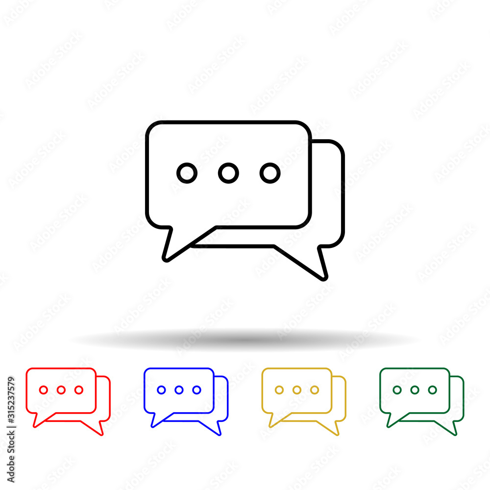 Aufkleber correspondence bubbles multi color style icon. simple thin line, outline vector of web icons for ui 