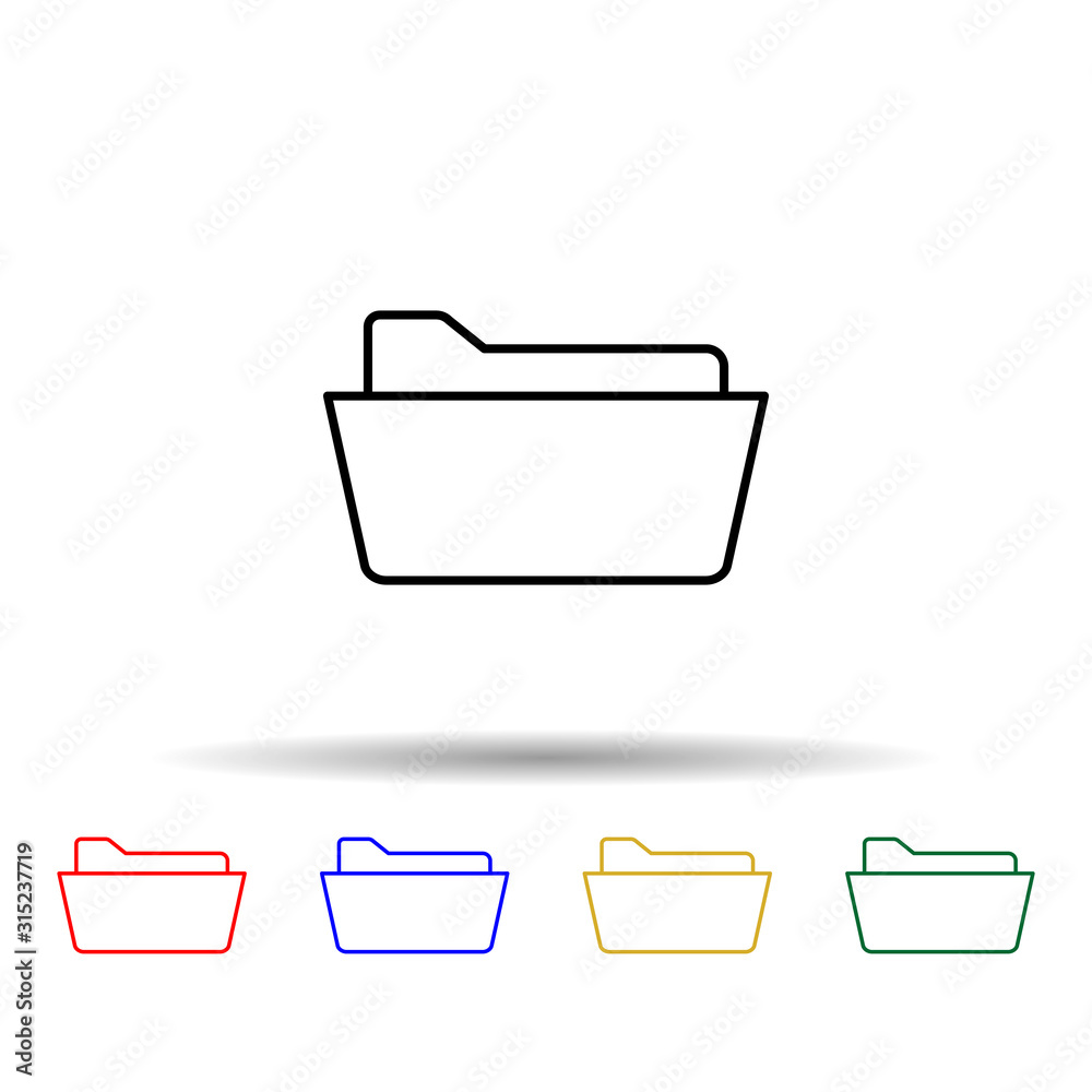 Poster open folder multi color style icon. simple thin line, outline vector of web icons for ui and ux, web