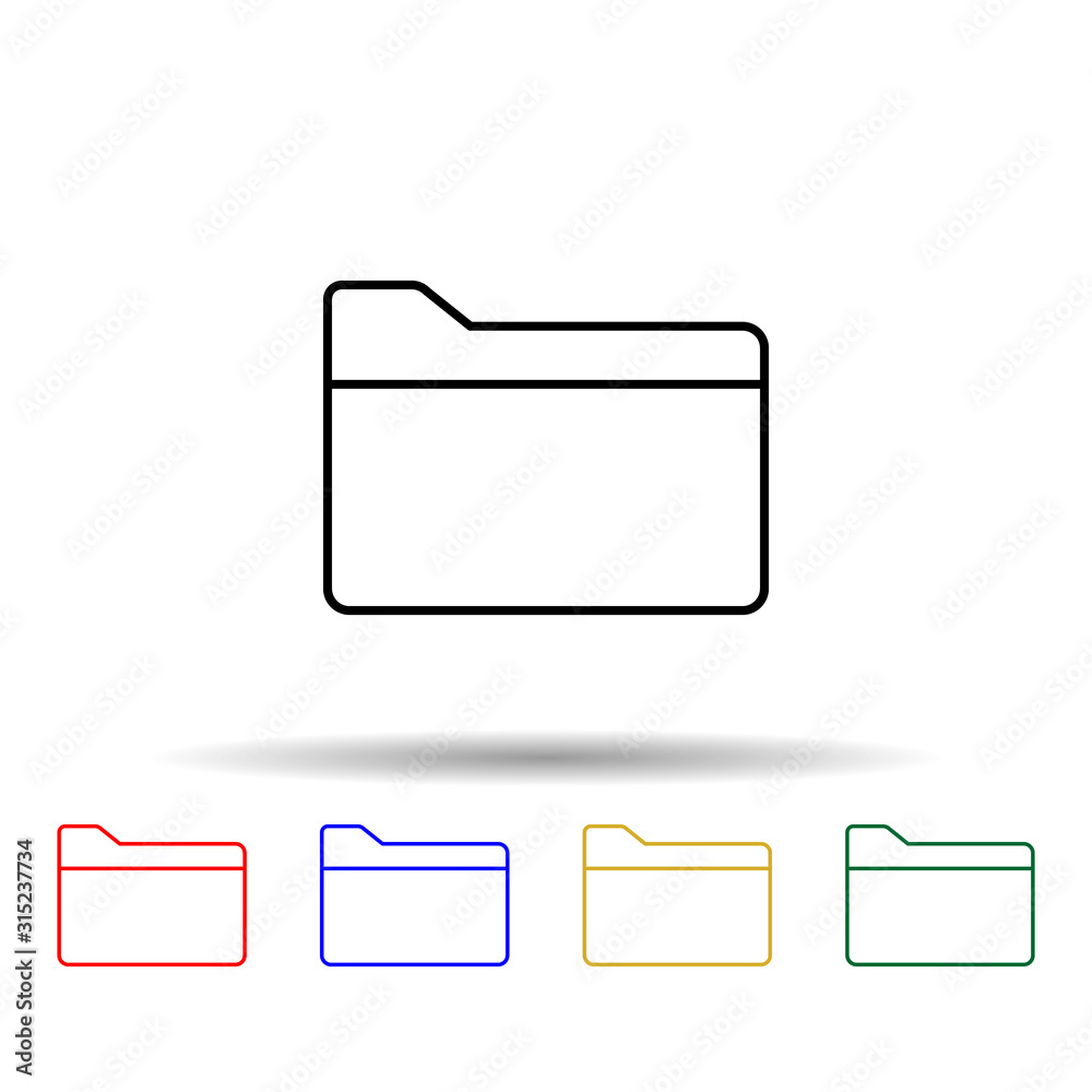 Poster folder multi color style icon. simple thin line, outline vector of web icons for ui and ux, website 