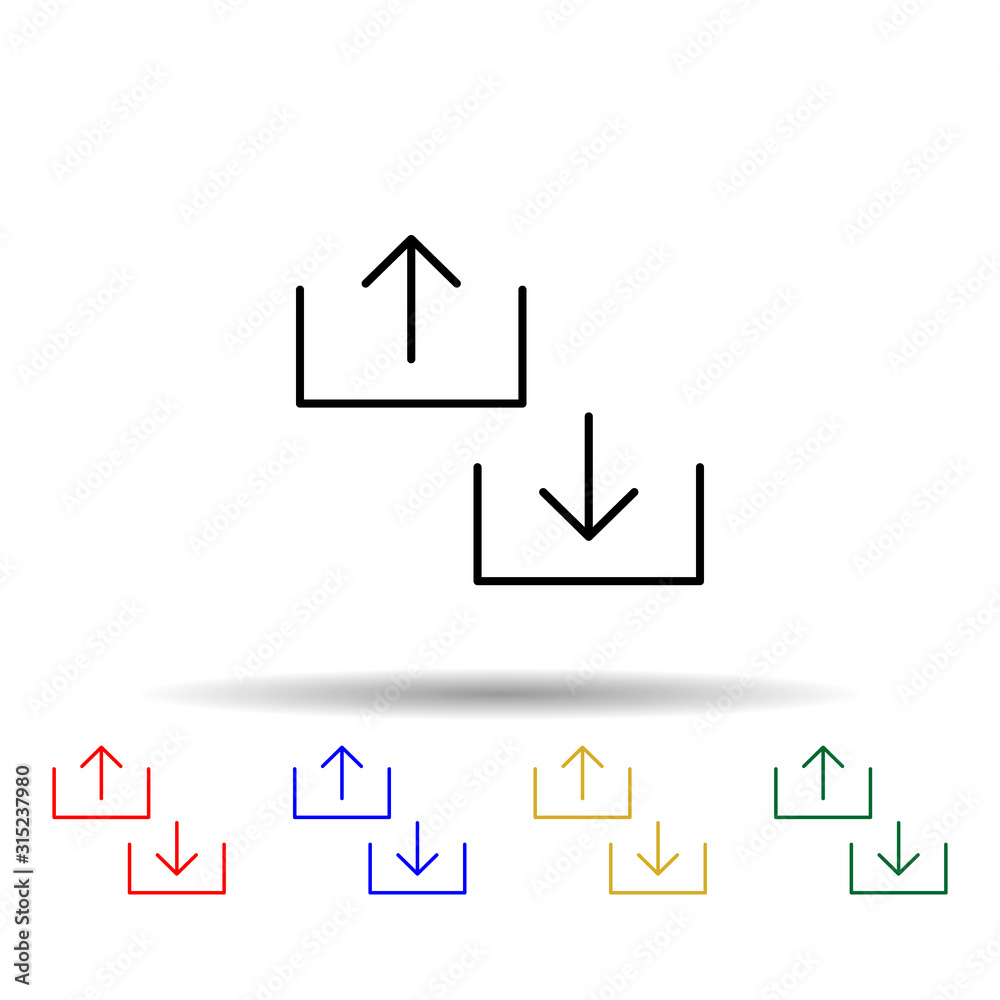 Poster loading and unloading sign multi color style icon. simple thin line, outline vector of web icons for